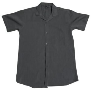 Cuban Collar Textured Shirt