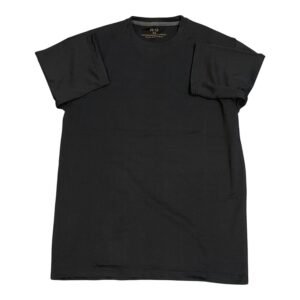 Navy Textured Oversized T-Shirt - Black