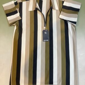 Striped Polo Oversized Sweatshirt